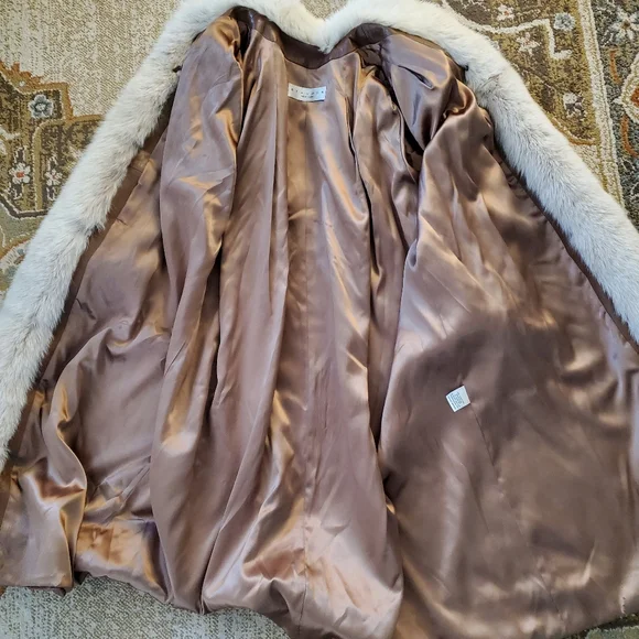 STAVROS Vtg Penny Lane Leather Coat Fox Fur Trim 80s - Picture 5 of 16